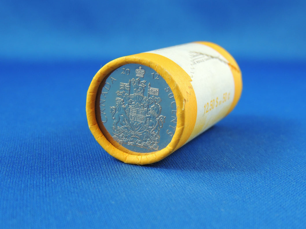 Coins and Currency - Uncirculated Roll - 50 Cent Canadian Coin - 2012
