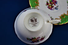 Charger l&#39;image dans la galerie, Tea Cup - Paragon - Double Warrant - Rockingham - Green Fine Bone China Tea Cup and Matching Saucer
