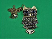 Load image into Gallery viewer, Jewelry - Necklace - Antique Bronze Alloy Foldable Owl
