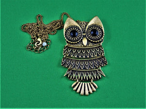 Jewelry - Necklace - Antique Bronze Alloy Foldable Owl