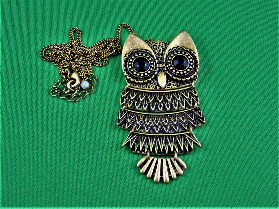 Jewelry - Necklace - Antique Bronze Alloy Foldable Owl