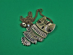 Jewelry - Necklace - Antique Bronze Alloy Foldable Owl