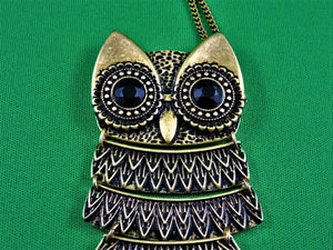 Jewelry - Necklace - Antique Bronze Alloy Foldable Owl