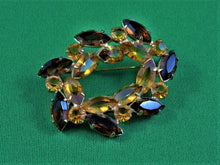 Load image into Gallery viewer, Jewelry - Brooch - Amber Brown Rhinestones
