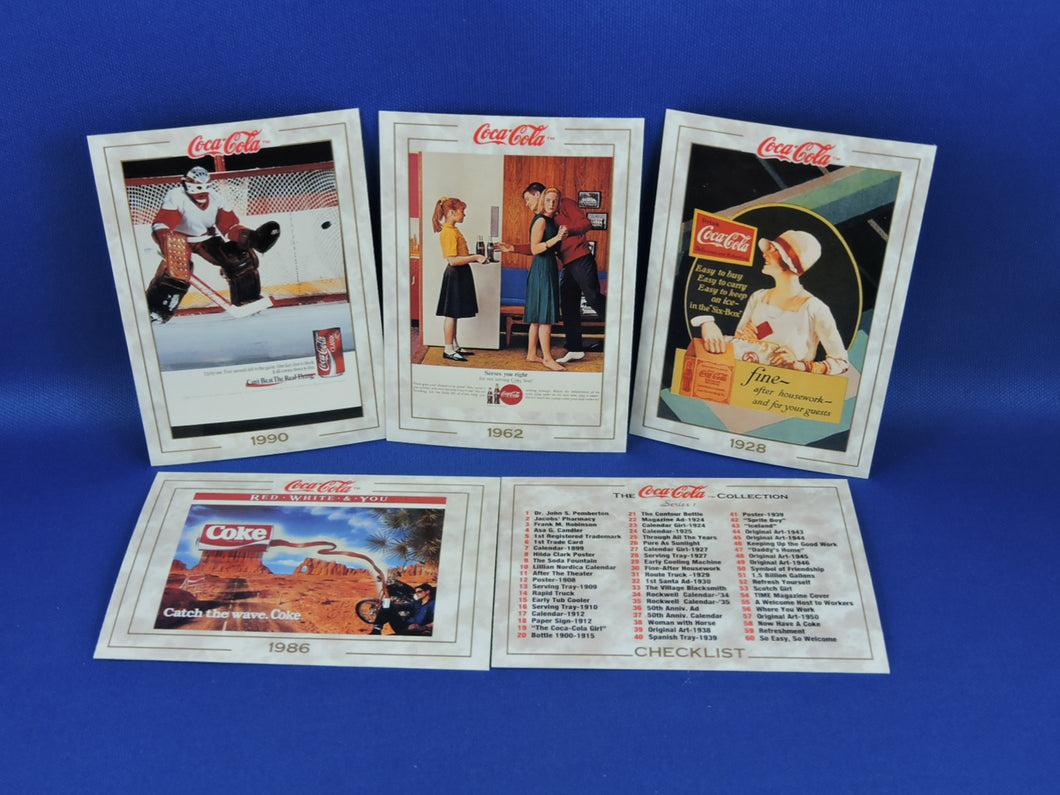 Coca-Cola Memorabilia - GTF - 1993 - Coca-Cola Collector Cards - #30, 71, 92, 95, and 100
