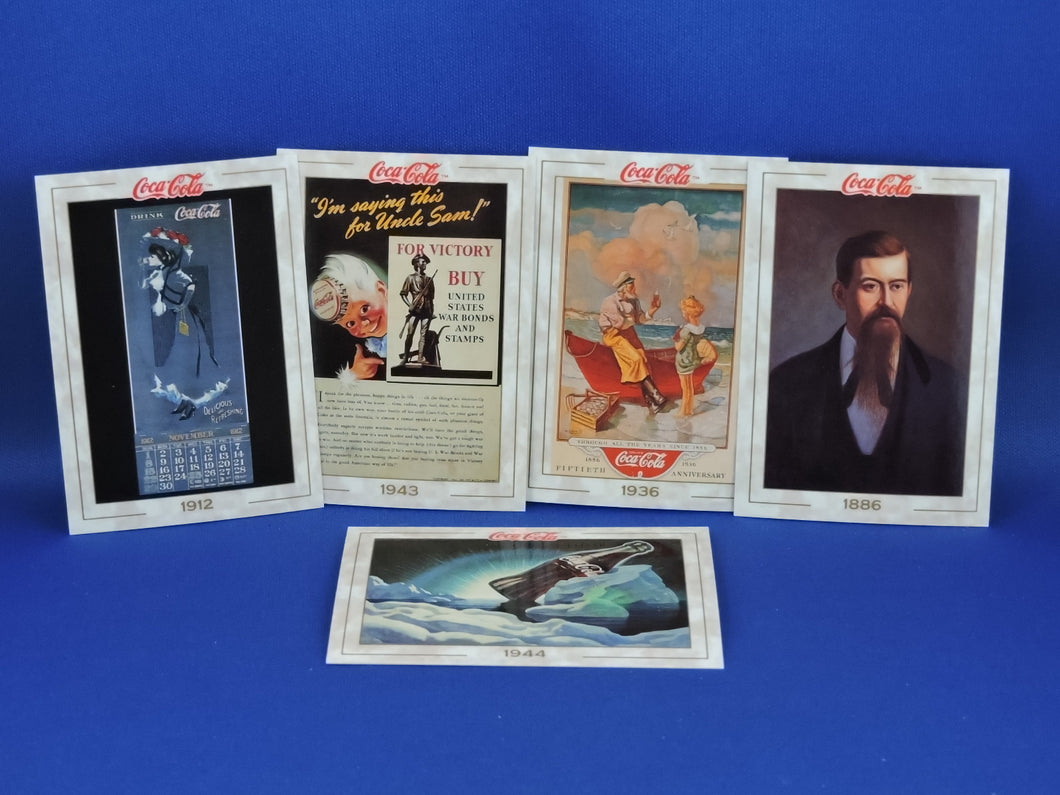 Coca-Cola Memorabilia - GTF - 1993 - Coca-Cola Collector Cards - #1, 17, 37, 42, and 45