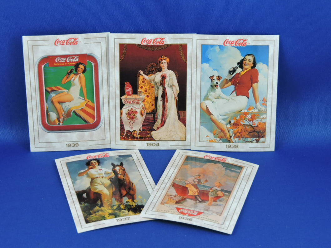 Coca-Cola Memorabilia - GTF - 1993 - Coca-Cola Collector Cards - #10, 37, 38, 39, and 40