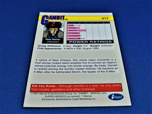 Marvel Collector Cards - 1991 Marvel Universe Series 2 - #17 Gambit