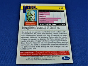 Marvel Collector Cards - 1991 Marvel Universe Series 2 - #19 Vision