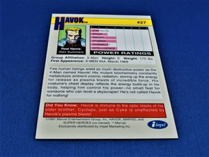 Marvel Collector Cards - 1991 Marvel Universe Series 2 - #27 Havok