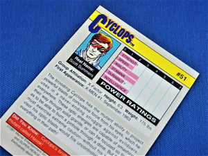 Marvel Collector Cards - 1991 Marvel Universe Series 2 - #51 Cyclops