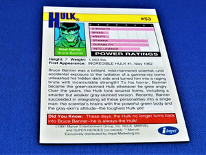 Marvel Collector Cards - 1991 Marvel Universe Series 2 - #53 Hulk