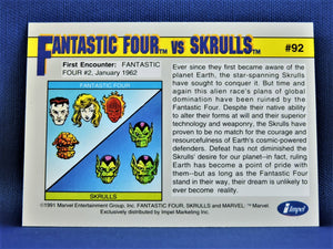 Marvel Collector Cards - 1991 Marvel Universe Series 2 - #92 Fantastic Four vs Skrulls