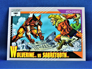 Marvel Collector Cards - 1991 Marvel Universe Series 2 - #93 Wolverine vs Sabretooth