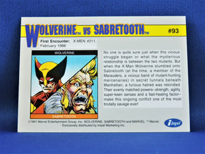 Marvel Collector Cards - 1991 Marvel Universe Series 2 - #93 Wolverine vs Sabretooth