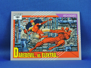 Marvel Collector Cards - 1991 Marvel Universe Series 2 - #95 Daredevil vs Elektra