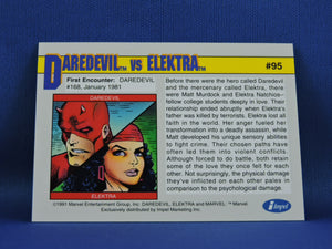 Marvel Collector Cards - 1991 Marvel Universe Series 2 - #95 Daredevil vs Elektra