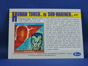 Marvel Collector Cards - 1991 Marvel Universe Series 2 - #97 Human Torch vs Sub-Mariner