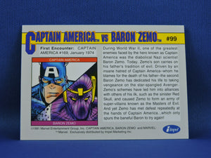 Marvel Collector Cards - 1991 Marvel Universe Series 2 - #99 Captain America vs Baron Zemo