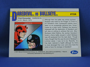 Marvel Collector Cards - 1991 Marvel Universe Series 2 - #104 Daredevil vs Bullseye