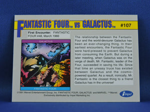 Marvel Collector Cards - 1991 Marvel Universe Series 2 - #107 Fantastic Four vs Galactus