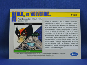 Marvel Collector Cards - 1991 Marvel Universe Series 2 - #108 Wolverine vs Hulk