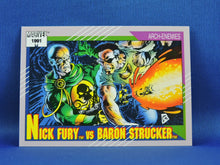 Charger l&#39;image dans la galerie, Marvel Collector Cards - 1991 Marvel Universe Series 2 - #111 Nick Fury vs Baron Strucker
