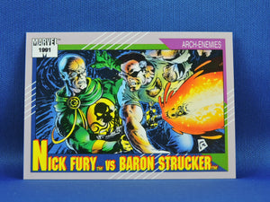 Marvel Collector Cards - 1991 Marvel Universe Series 2 - #111 Nick Fury vs Baron Strucker