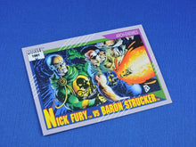 Charger l&#39;image dans la galerie, Marvel Collector Cards - 1991 Marvel Universe Series 2 - #111 Nick Fury vs Baron Strucker
