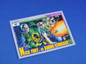 Marvel Collector Cards - 1991 Marvel Universe Series 2 - #111 Nick Fury vs Baron Strucker