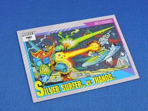 Marvel Collector Cards - 1991 Marvel Universe Series 2 - #113 Silver Surfer vs Thanos