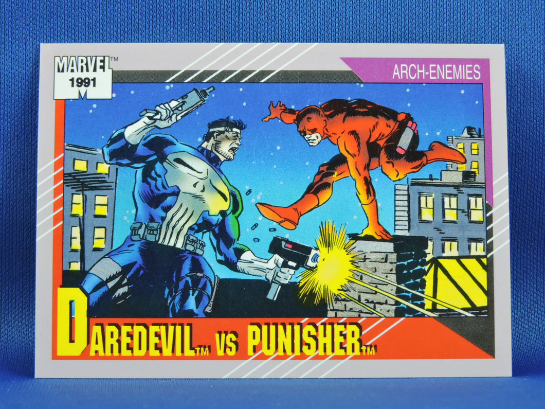 Marvel Collector Cards - 1991 Marvel Universe Series 2 - #116 Daredevil vs Punisher