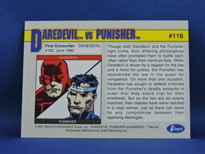 Marvel Collector Cards - 1991 Marvel Universe Series 2 - #116 Daredevil vs Punisher