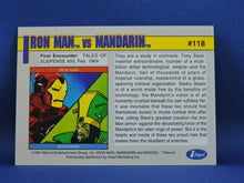 Charger l&#39;image dans la galerie, Marvel Collector Cards - 1991 Marvel Universe Series 2 - #118 Iron Man vs Mandarin
