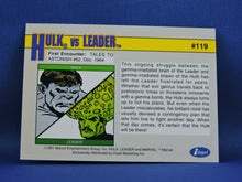 Charger l&#39;image dans la galerie, Marvel Collector Cards - 1991 Marvel Universe Series 2 - #119 Hulk vs Leader
