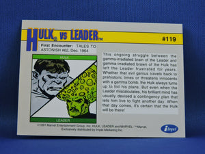 Marvel Collector Cards - 1991 Marvel Universe Series 2 - #119 Hulk vs Leader