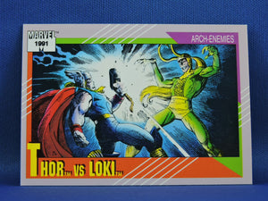 Marvel Collector Cards - 1991 Marvel Universe Series 2 - #120 Thor vs Loki