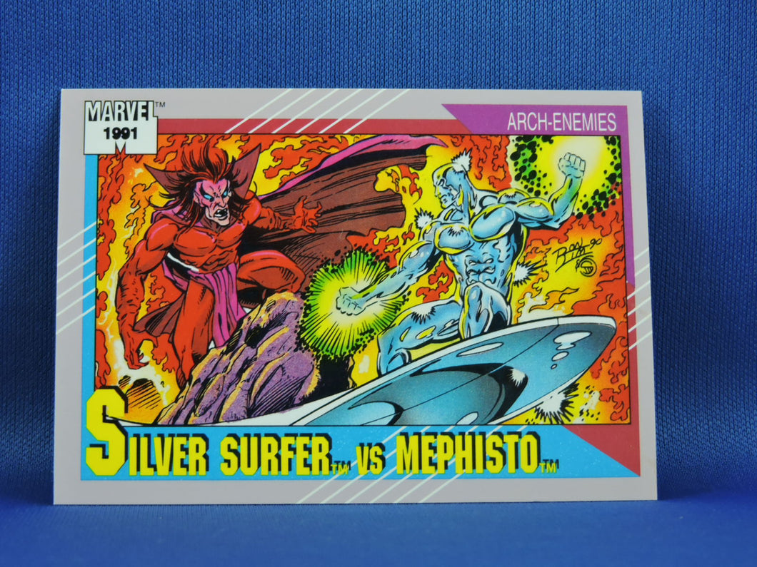 Marvel Collector Cards - 1991 Marvel Universe Series 2 - #123 Silver Surfer vs Mephisto