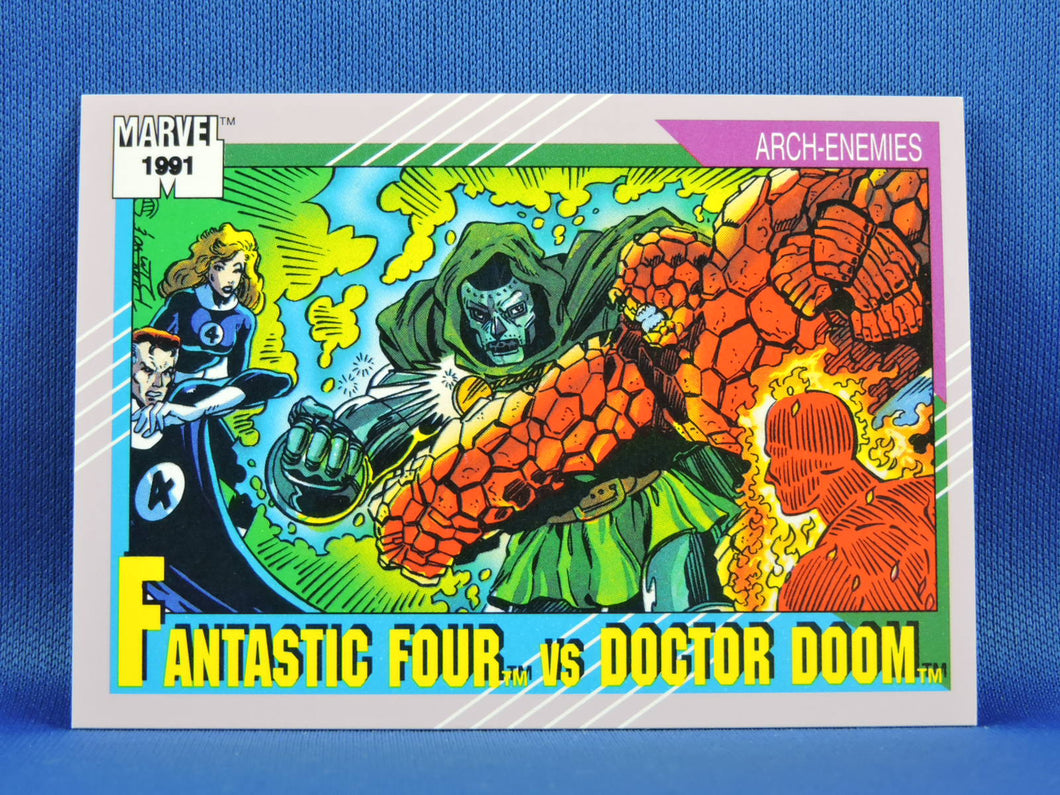 Marvel Collector Cards - 1991 Marvel Universe Series 2 - #124 Fantastic Four vs Doctor Doom