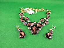 Load image into Gallery viewer, Jewelry - Necklace and Earrings Set - SP - Sophia Collection - Burgundy Tones
