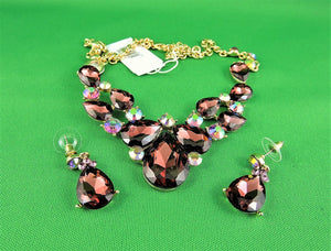 Jewelry - Necklace and Earrings Set - SP - Sophia Collection - Burgundy Tones