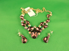 Load image into Gallery viewer, Jewelry - Necklace and Earrings Set - SP - Sophia Collection - Burgundy Tones
