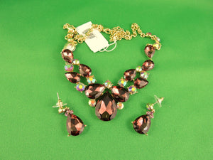 Jewelry - Necklace and Earrings Set - SP - Sophia Collection - Burgundy Tones