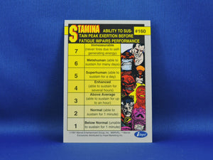Marvel Collector Cards - 1991 Marvel Universe Series 2 - #160 Power Ratings - Agility and Stamina
