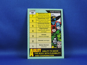 Marvel Collector Cards - 1991 Marvel Universe Series 2 - #160 Power Ratings - Agility and Stamina