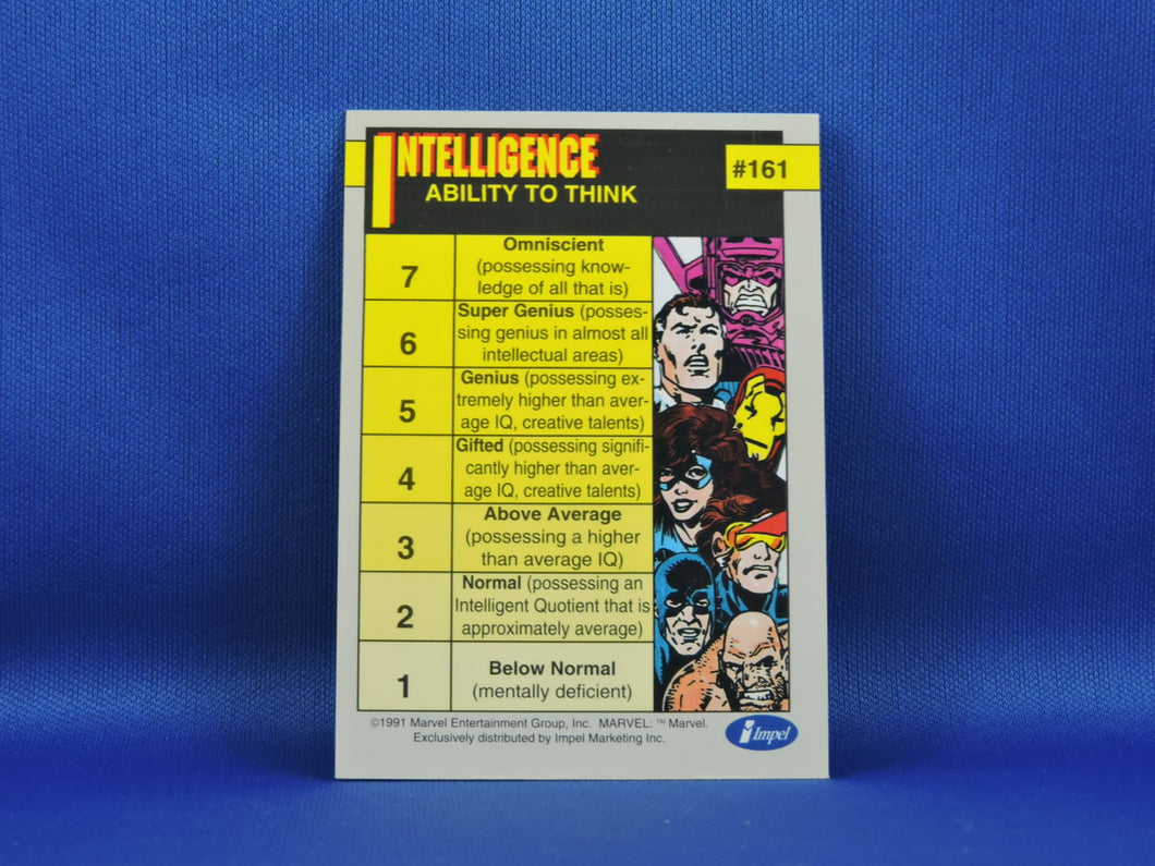 Marvel Collector Cards - 1991 Marvel Universe Series 2 - #161 Power Ratings - Durability and Intelligence