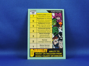 Marvel Collector Cards - 1991 Marvel Universe Series 2 - #161 Power Ratings - Durability and Intelligence