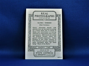 Real Photographs Collector Cards - 1939 - Series Two - #7 Gloria Dickson