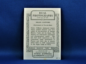 Real Photographs Collector Cards - 1939 - Series Two - #11 Helen Clifford