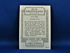 Real Photographs Collector Cards - 1939 - Series Two - #10 Nan Grey